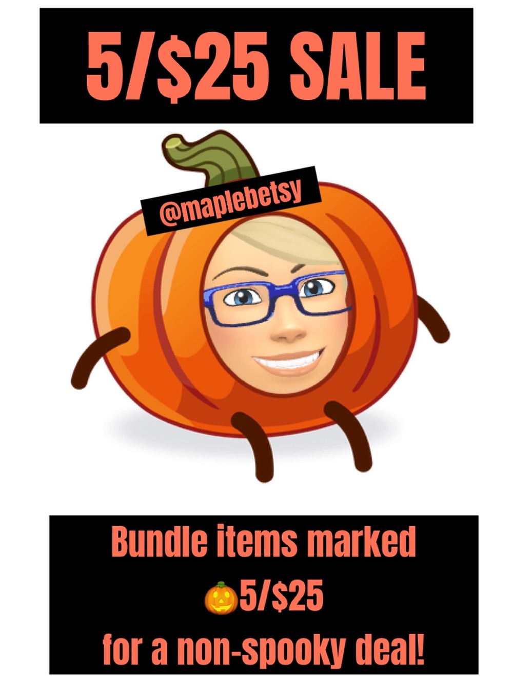 🎃5/$25 sale on items marked with a “🎃” emoji in the title (5# max)